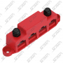 BARRE DE DISTRIBUTION ROUGE 4 VOIES - M10 - AVEC CAPOT PROTECTION - 12/48V - 250AMAX