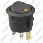 INTERRUPTEUR CYLINDRIQUE NOIR 3 CONTACTS - D:20MM -  ECLAIRAGE ORANGE PERSONNALISABLE