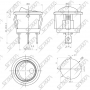INTERRUPTEUR CYLINDRIQUE NOIR 3 CONTACTS - D:20MM -  ECLAIRAGE ORANGE PERSONNALISABLE