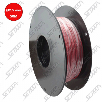 BOBINE DE CABLE UNIPOLAIRE - ROUGE - DIAMETRE 2.5 MM2 X 50 M