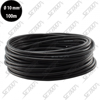 BOBINE DE CABLE UNIPOLAIRE - NOIR - DIAMETRE 10 MM2 X 100 M