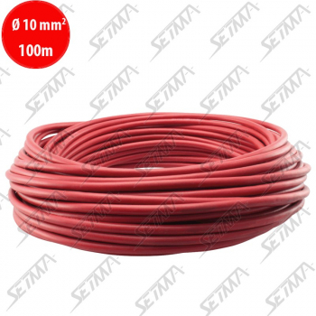 BOBINE DE CABLE UNIPOLAIRE - ROUGE - DIAMETRE 10 MM2 X 100 M
