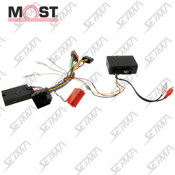 COMMANDE AU VOLANT + REPRISE AMPLI FIBRE OPTIQUE - PORSCHE - CAYENNE DE 2002 A 2007 - PCM 2.1- CONNECTEUR MINI-ISO