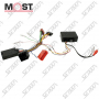 COMMANDE AU VOLANT + REPRISE AMPLI FIBRE OPTIQUE - PORSCHE - CAYENNE DE 2002 A 2007 - PCM 2.1- CONNECTEUR MINI-ISO