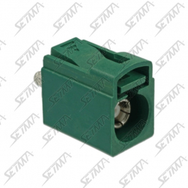 CONNECTEUR D'ANTENNE FAKRA FEMELLE 90&deg; VERT - E - RG174 / RG316