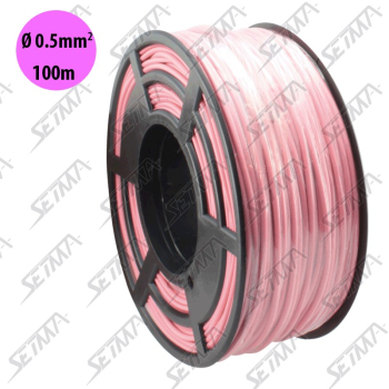 BOBINE DE CABLE UNIPOLAIRE - ROSE - DIAMETRE 0.5 MM2 X 100 M