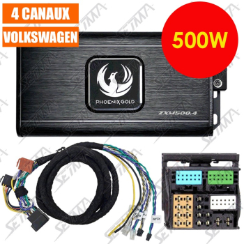 AUDI/VOLKSWAGEN - AMPLIFICATEUR PLUG'N'PLAY PHOENIX GOLD POUR VAG FAKRA 54 VOIES - 4 X 80W RMS - CLASSE D