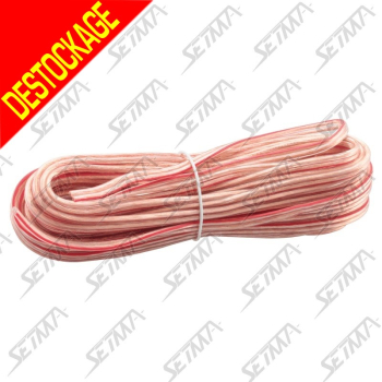 CABLE HAUT-PARLEUR - TRANSPARENT - DIAMETRE 2 X 0.75 MM2 - 10 M